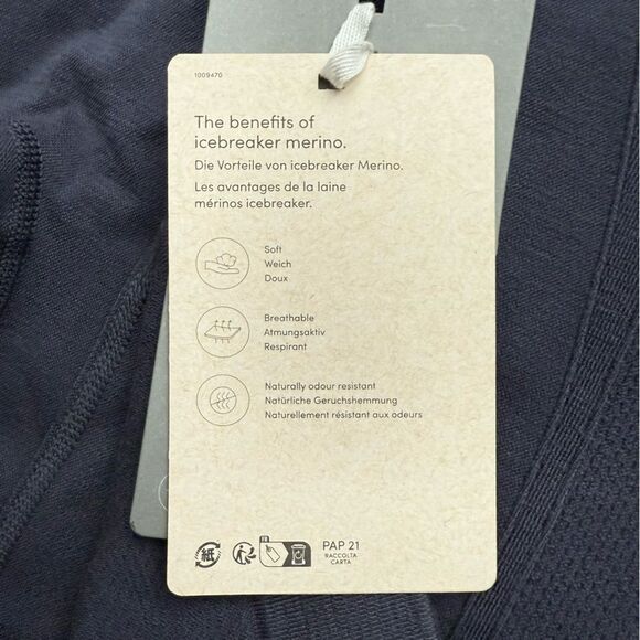 Icebreaker Merino Blend 260 Zone Knit Seamless 18” 3/4 Tights Small Graphite - Picture 7 of 8